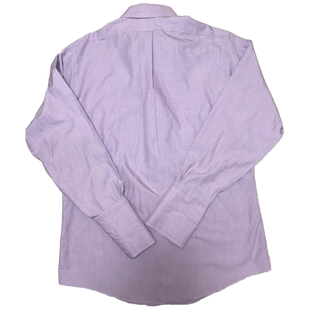 Brooks Brothers Shirt Mens 16" Collar Button Up Long Sleeve Double Cuff Purple - Picture 8 of 10